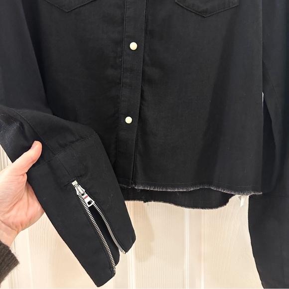 NWT RTA Road To Awe Ashley Western Shirt Pearl Snap Collared Black sz Small - Picture 5 of 8